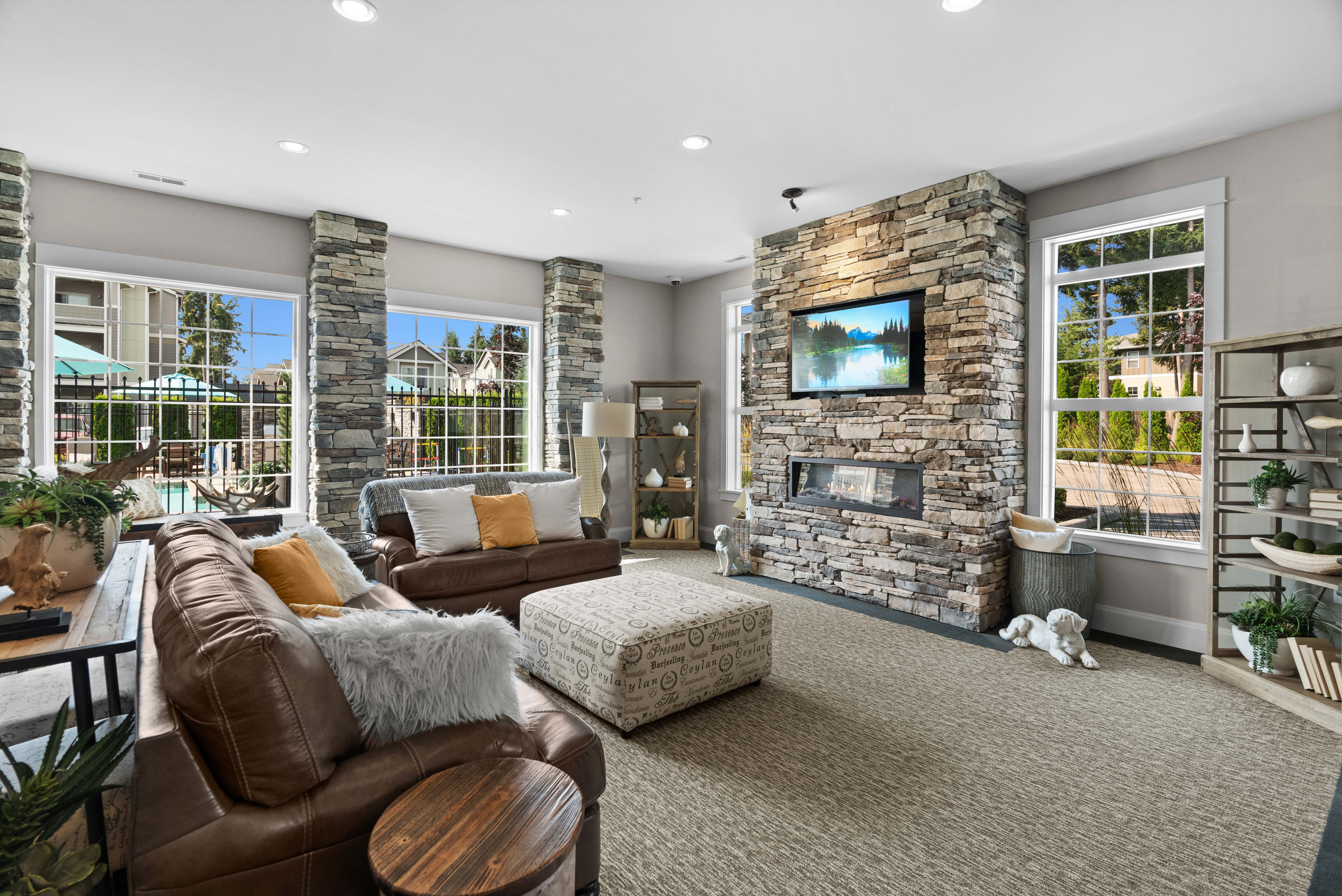 Flat Screen TV and TV Seating l Luxury Apartments in Puyallup, WA l Silver Creek