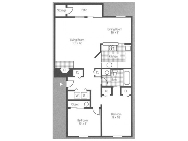 2 Bed 1 Bath - 865 Sq Ft