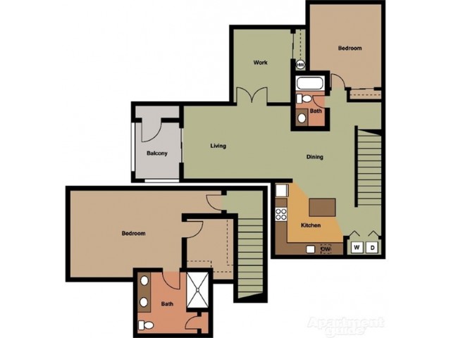 Two Bedroom Plus Den Townhome Style J w/ Garage