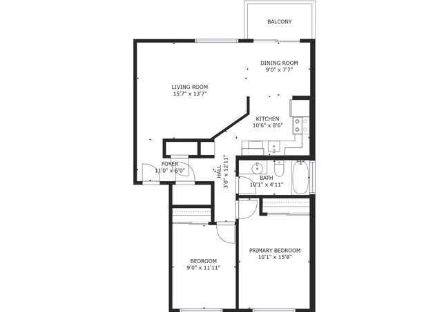 Two Bedroom One Bath | 2 Bed Apartment | Tacoma Gardens Apartments