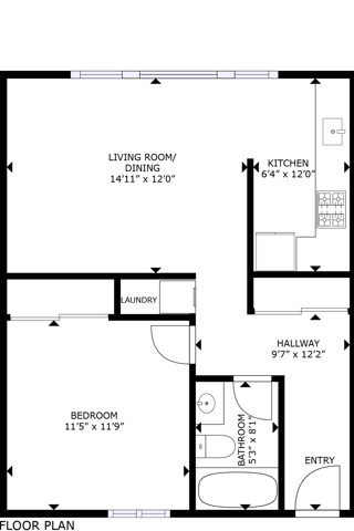 1 Bedroom Standard 605 Sq Ft