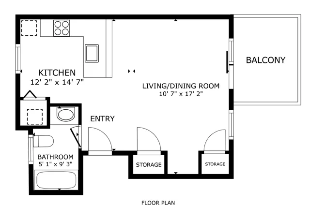 Studio 542 Sq Ft