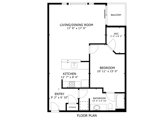 1 Bedroom 845 Sq Ft