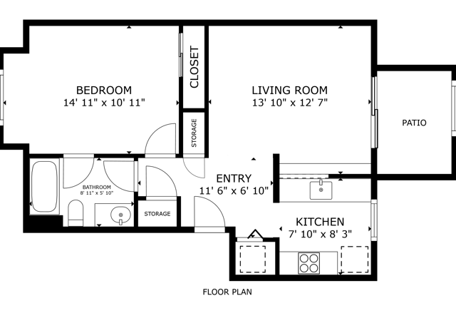 One Bedroom 605 Sq Ft