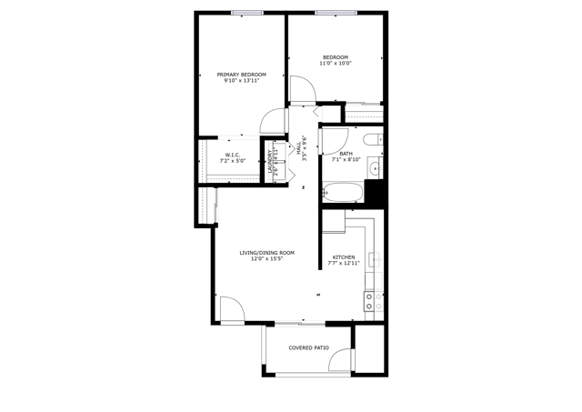 2 Bedroom 1 Bath Standard