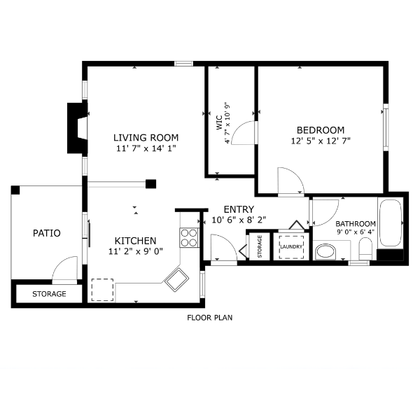 1 Bed 1 Bath - 680 Sq Ft