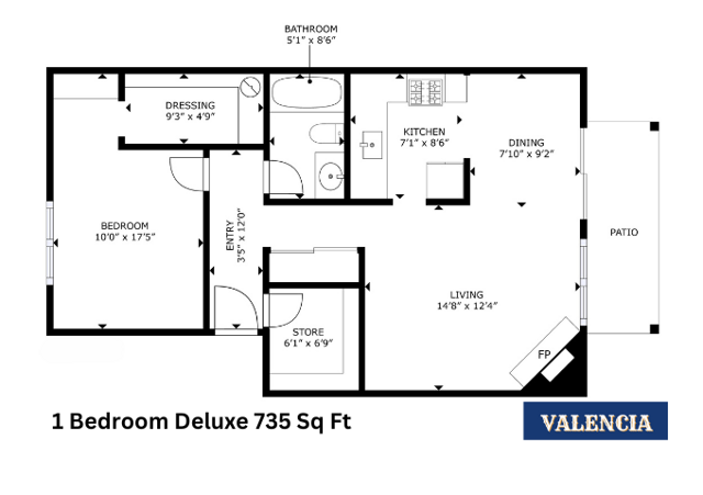 1x1 Deluxe 735 Sq Ft
