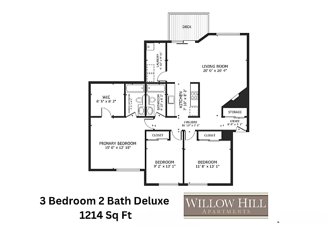 3 Bedroom 2 Bath Deluxe