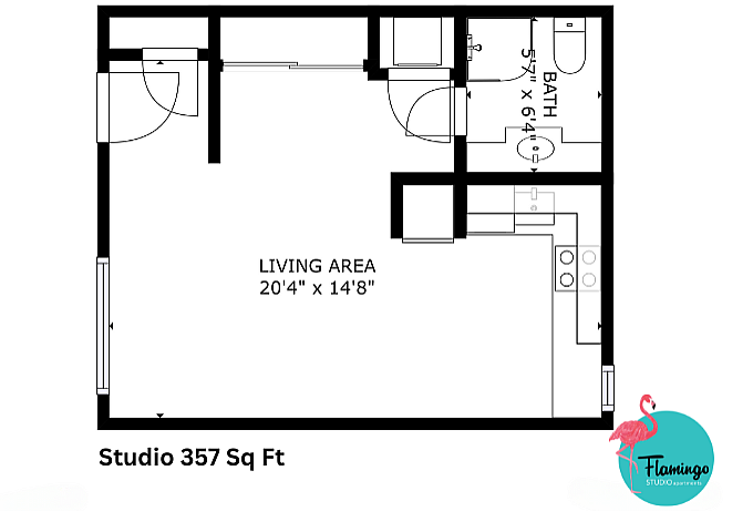 Studio - 357 Sq Ft