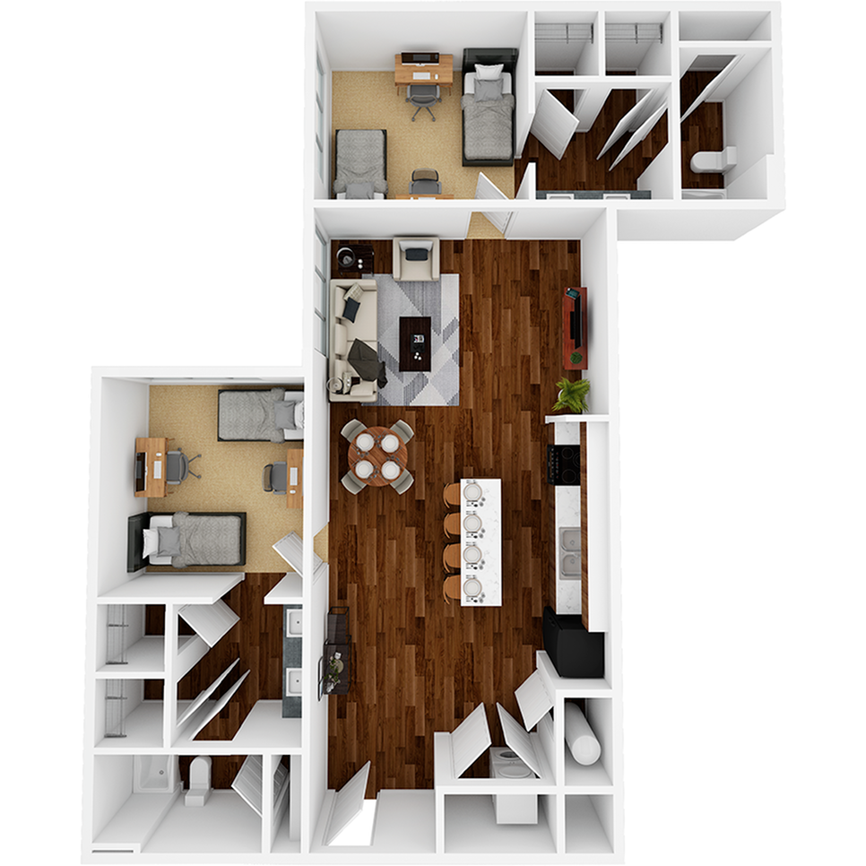 2x2 F 2 Bed Apartment Stanhope Apartments