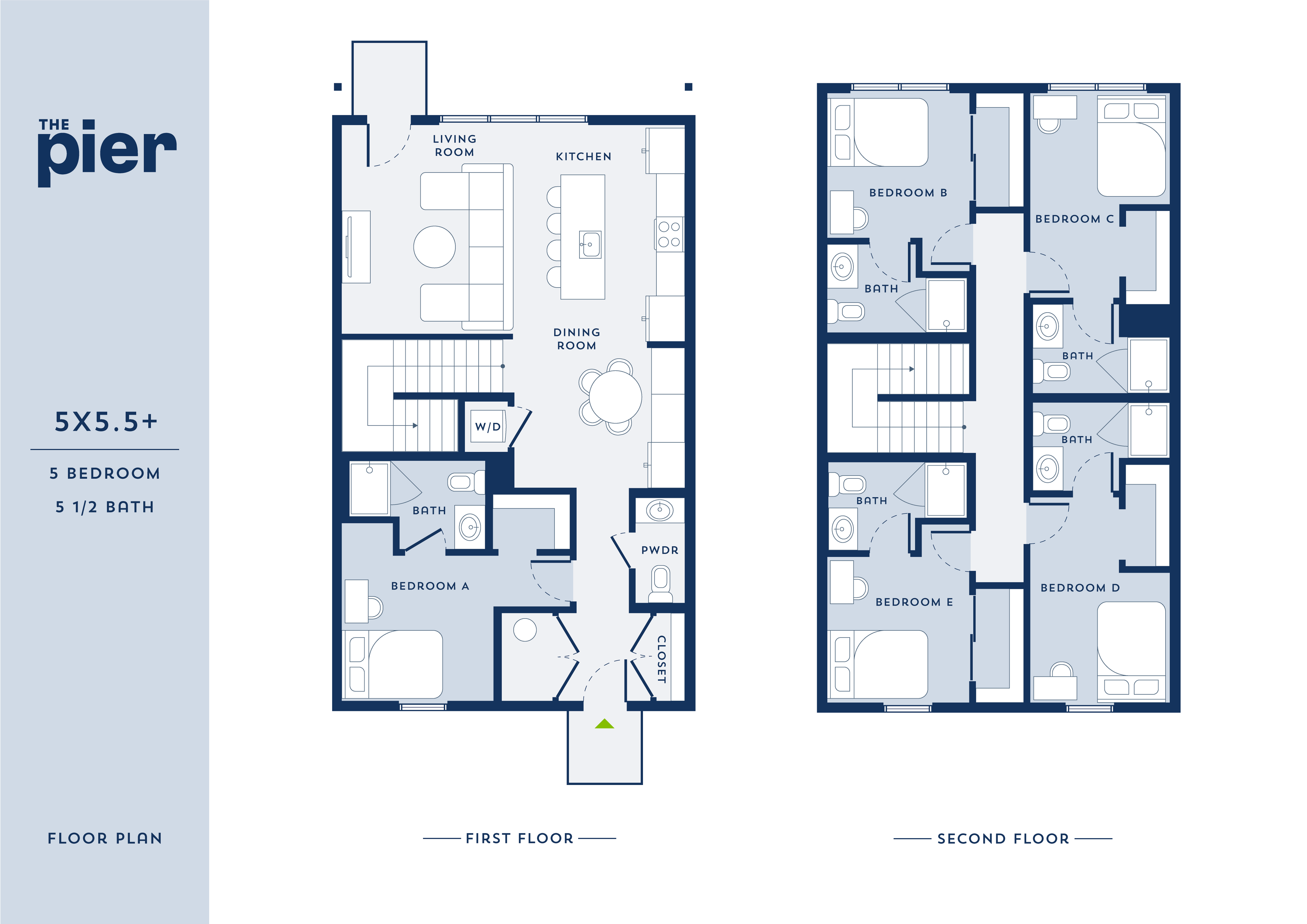 5x5.5 E 5 Bed Apartment The Pier (Clemson)