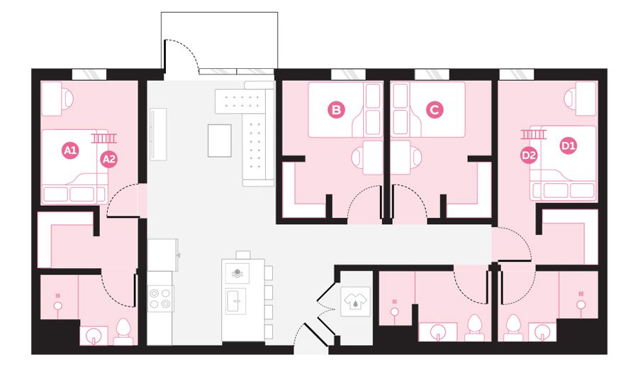 4 x 3 B - Balcony