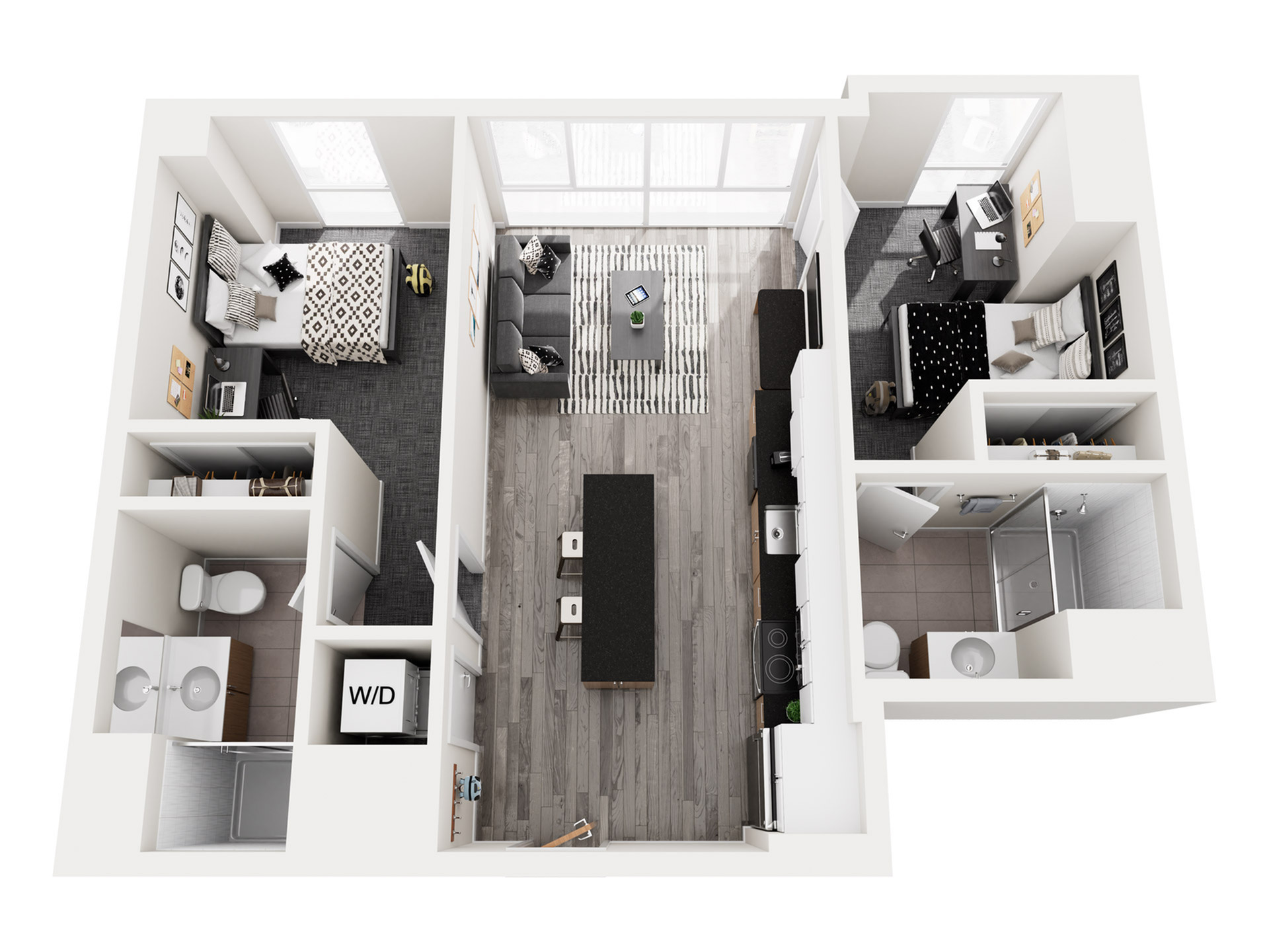 2X2 | 2 bed 2 bath | from 790 square feet