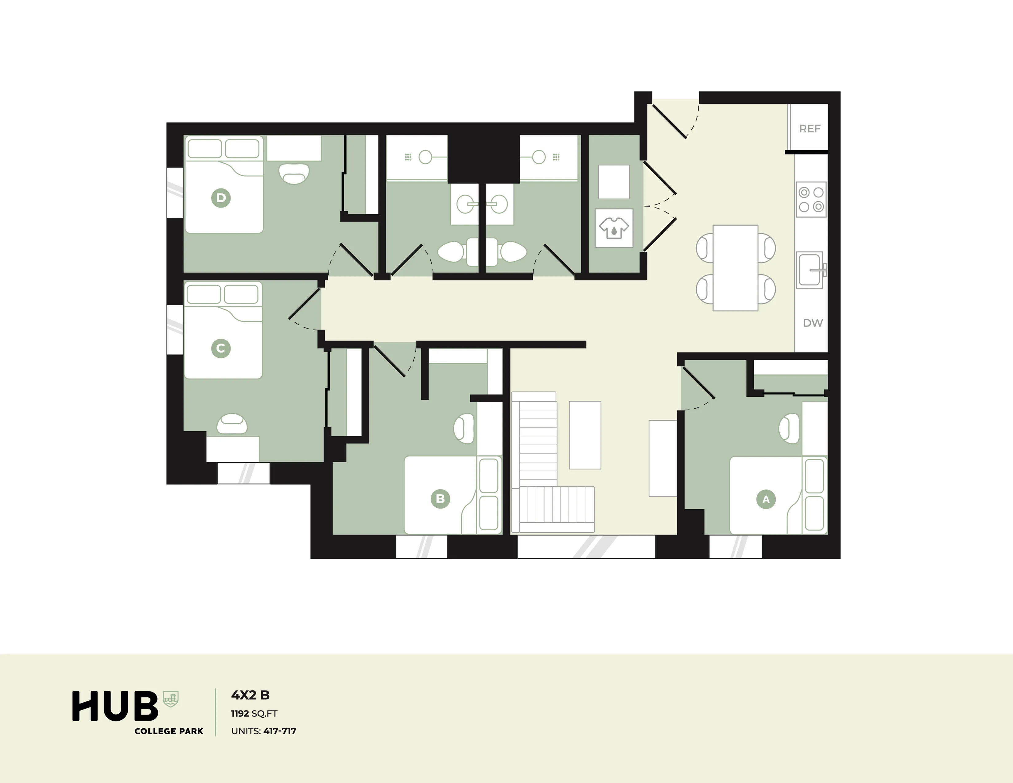4x2 B floor plan