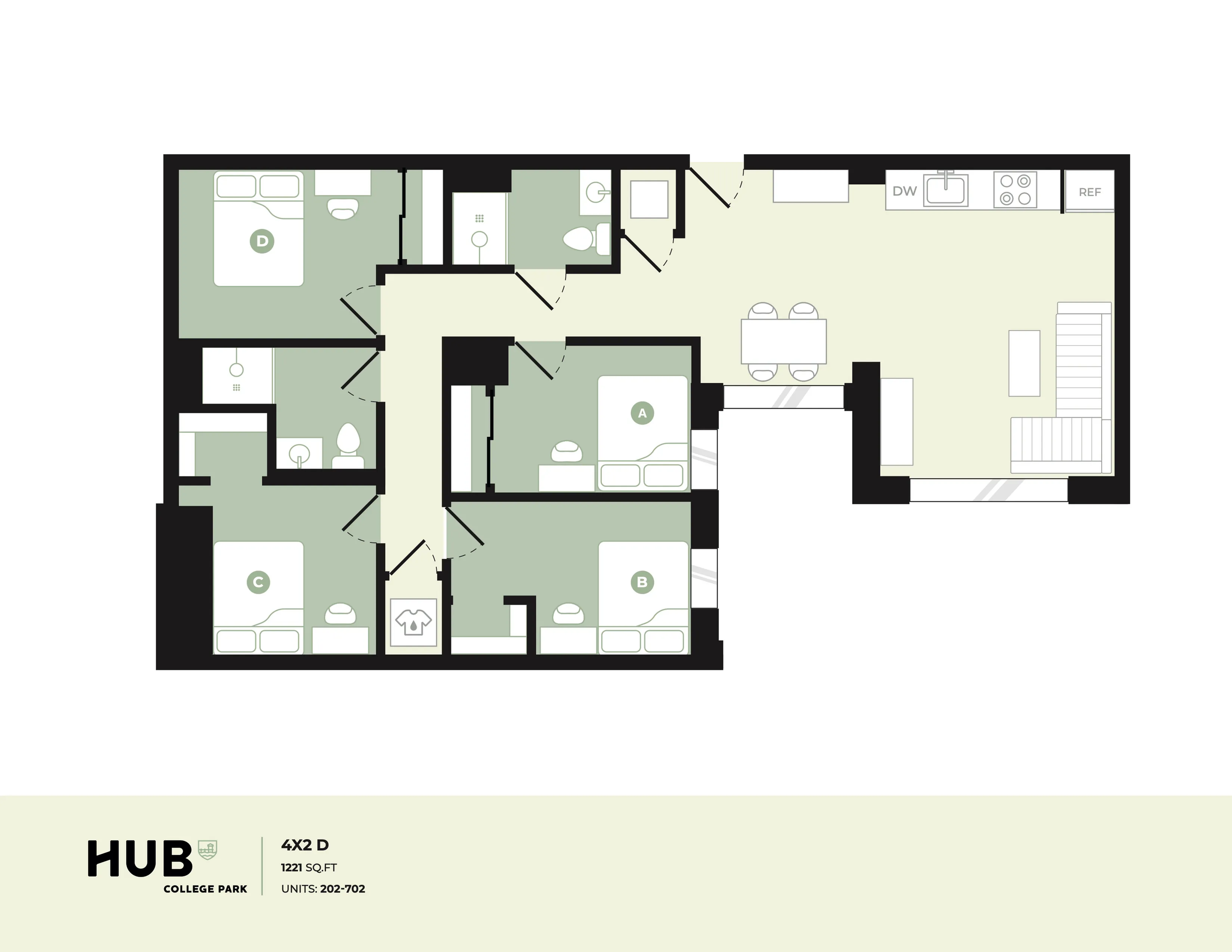 4x2 D floor plan