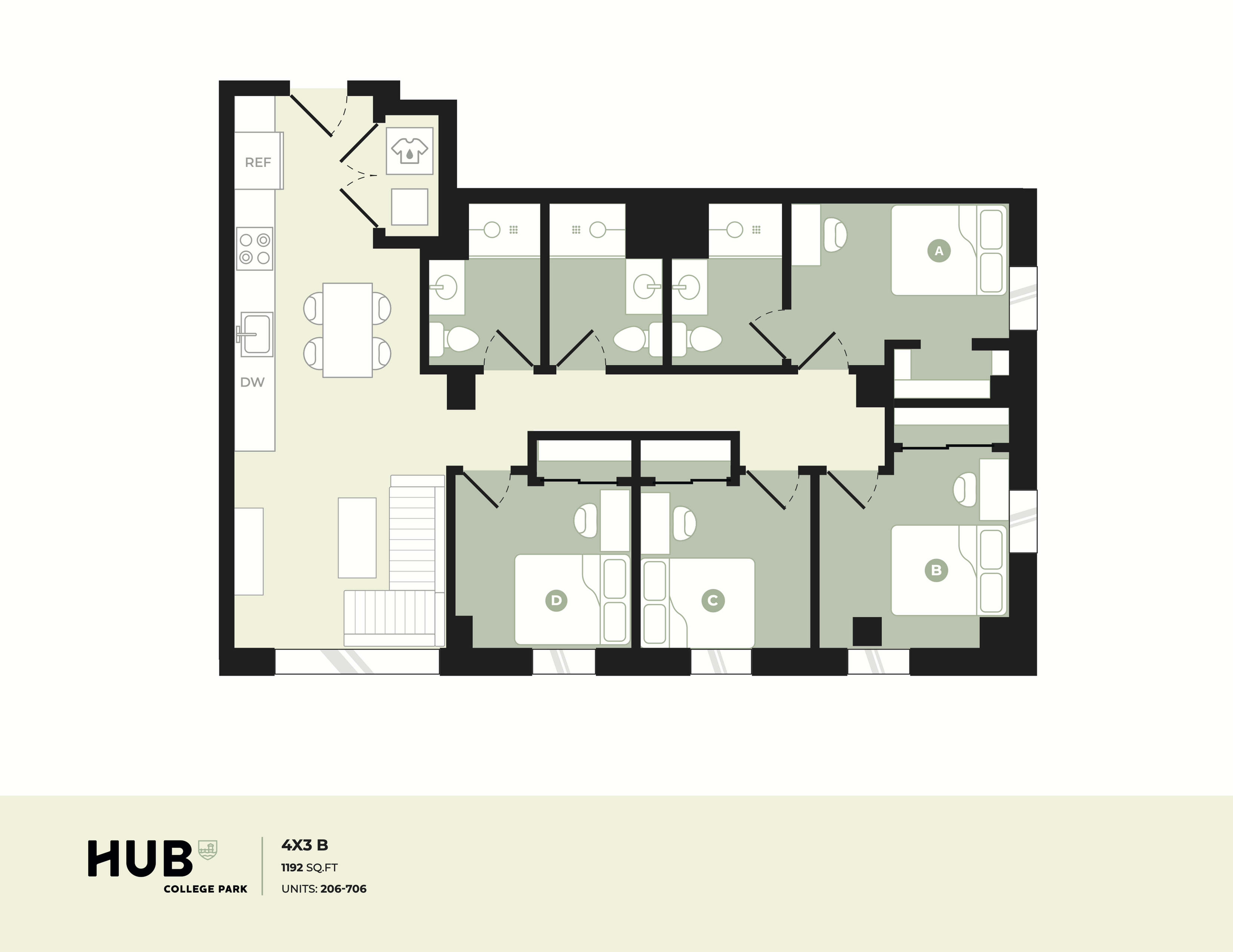 4x3 B floor plan