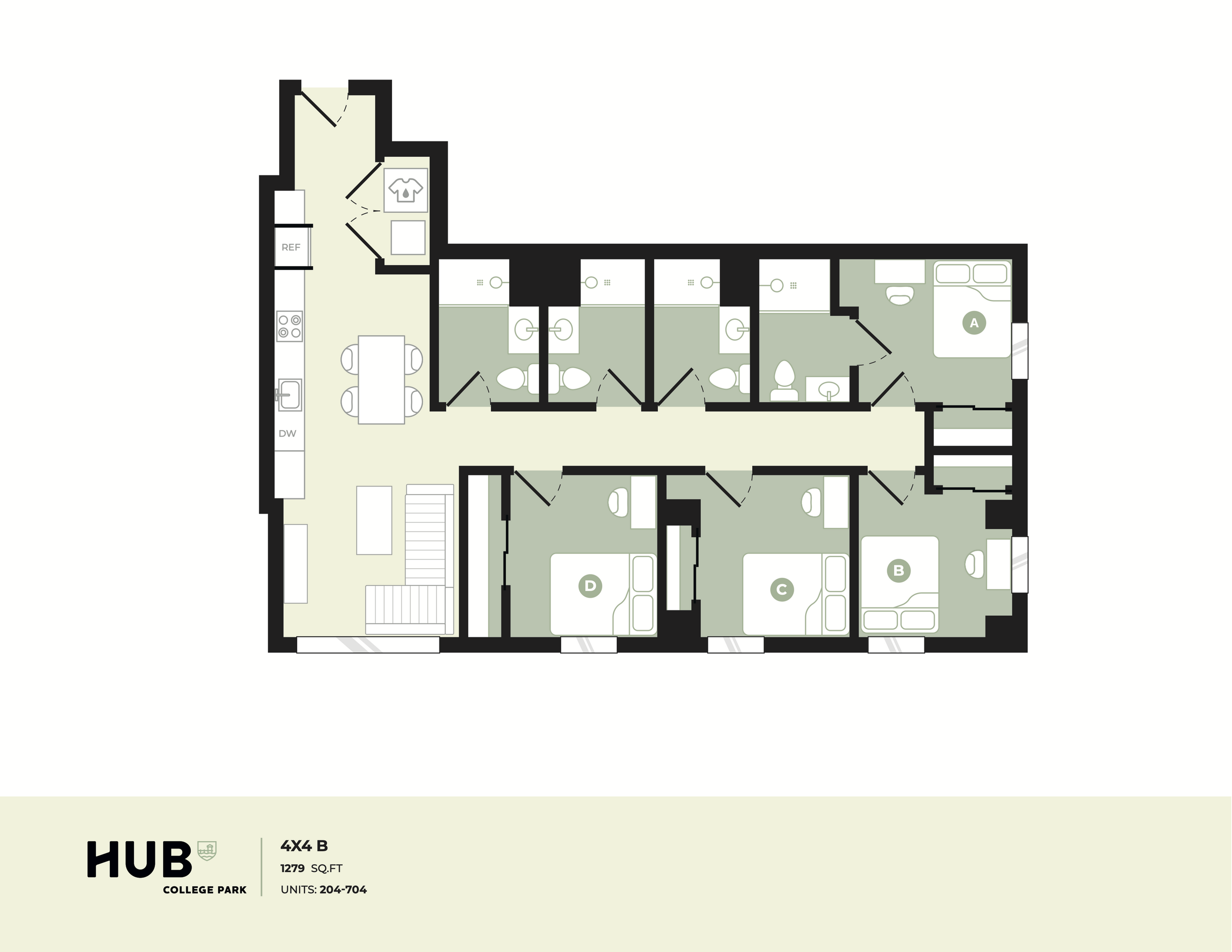 4x4 B floor plan