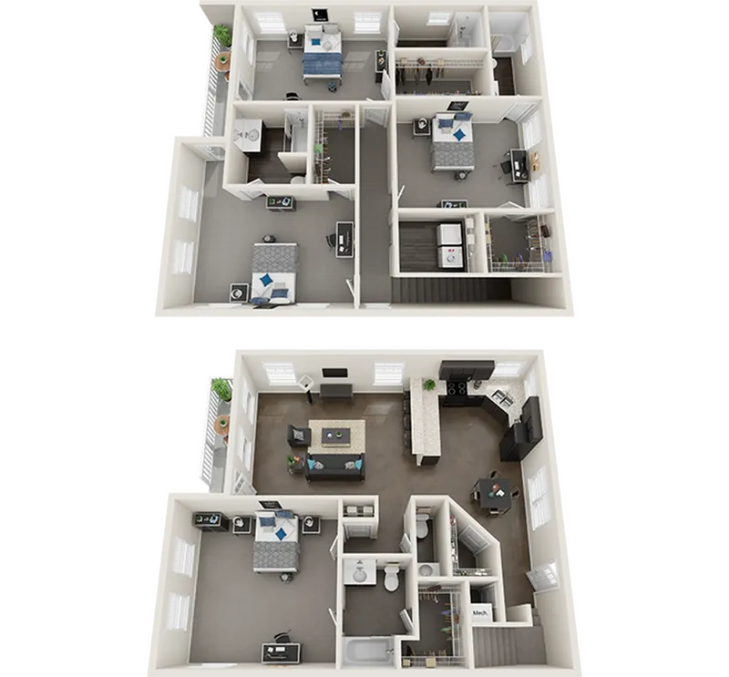 The Collective at Columbia The Quad 4x4.5 Floor Plan