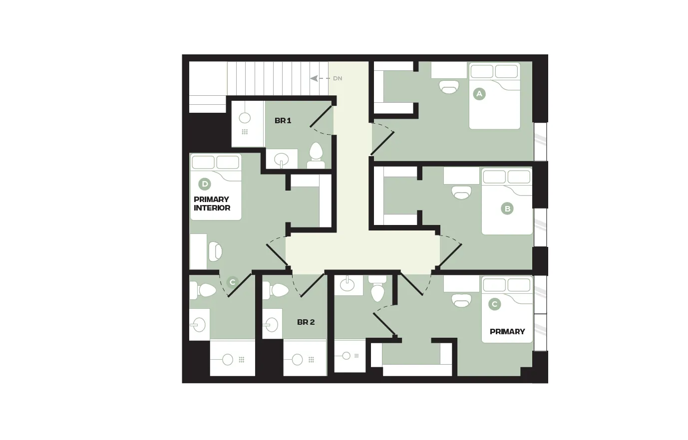 Inviting floor plan highlighting 3 bedrooms, dual bathrooms, and a primary interior space, designed for modern living.