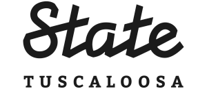 Modern logo design featuring 'State Tuscaloosa' in a sleek and stylish font, conveying sophistication and elegance.