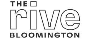 Modern logo of The Rive Bloomington in stylish black typography.