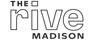 Bold and modern logo for The Riv Madison, symbolizing upscale and contemporary living.