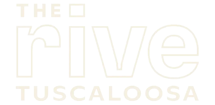 Modern logo design featuring stylish typography for The Rive Tuscaloosa.