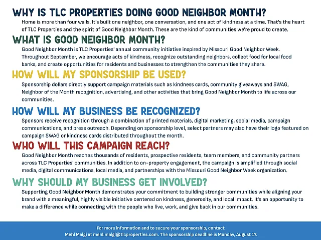 TLC Properties Good Neighbor Month