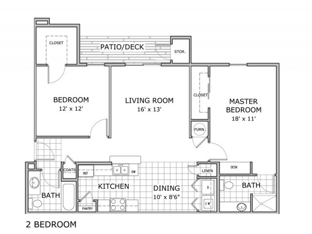 2 Bedroom B | 2 Bed Apartment | Orchard Park Apartments