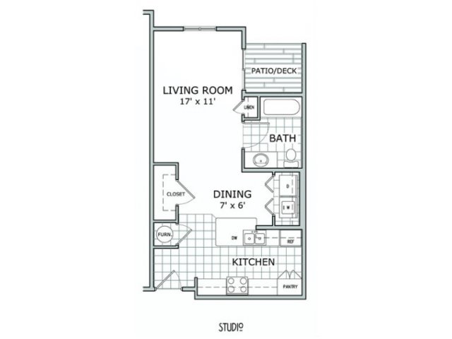 floor plan image of studio apartment home