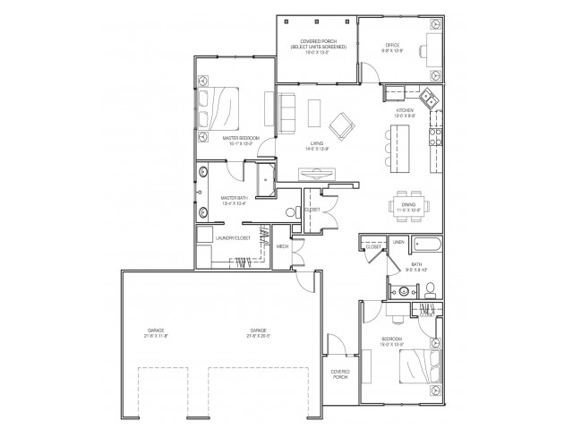 2 Bedroom Premium Floor Plan Image