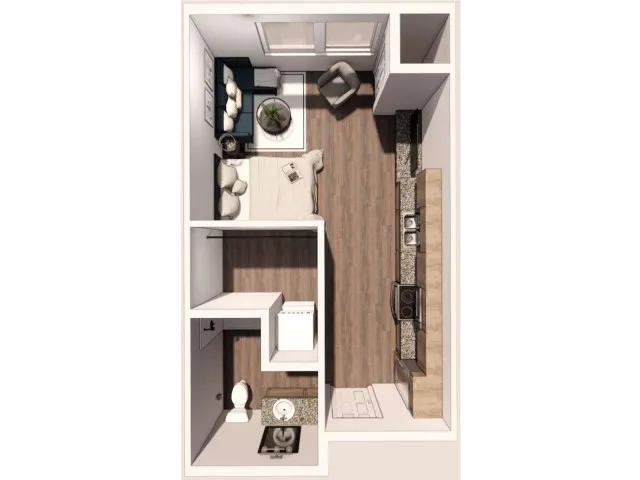 Micro Studio 3D Floor Plan
