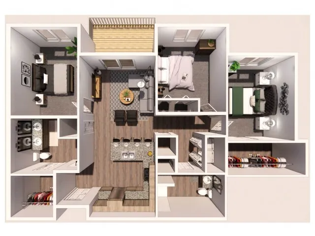 3 Bedroom C 3D Floor Plan