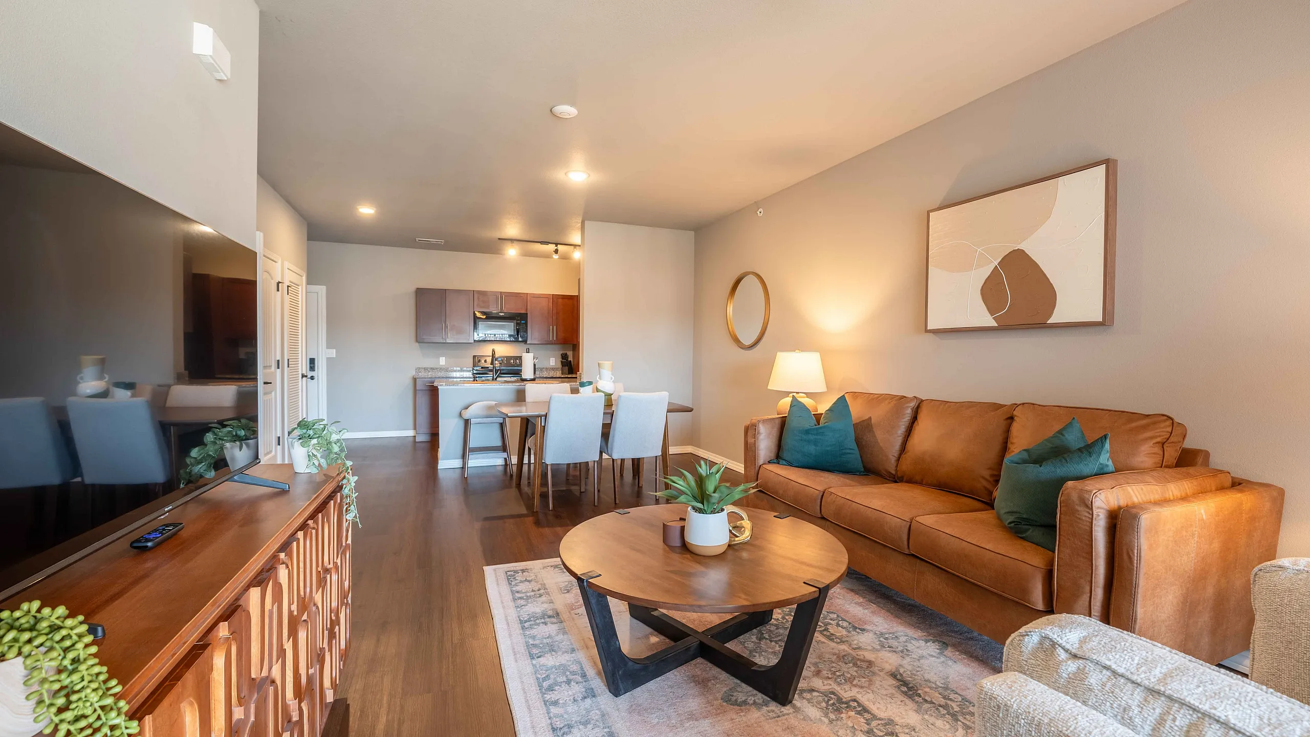 Verandas Apartments South Springfield Missouri Furnished Two Bedroom Two Bathroom Living Room Kitchen