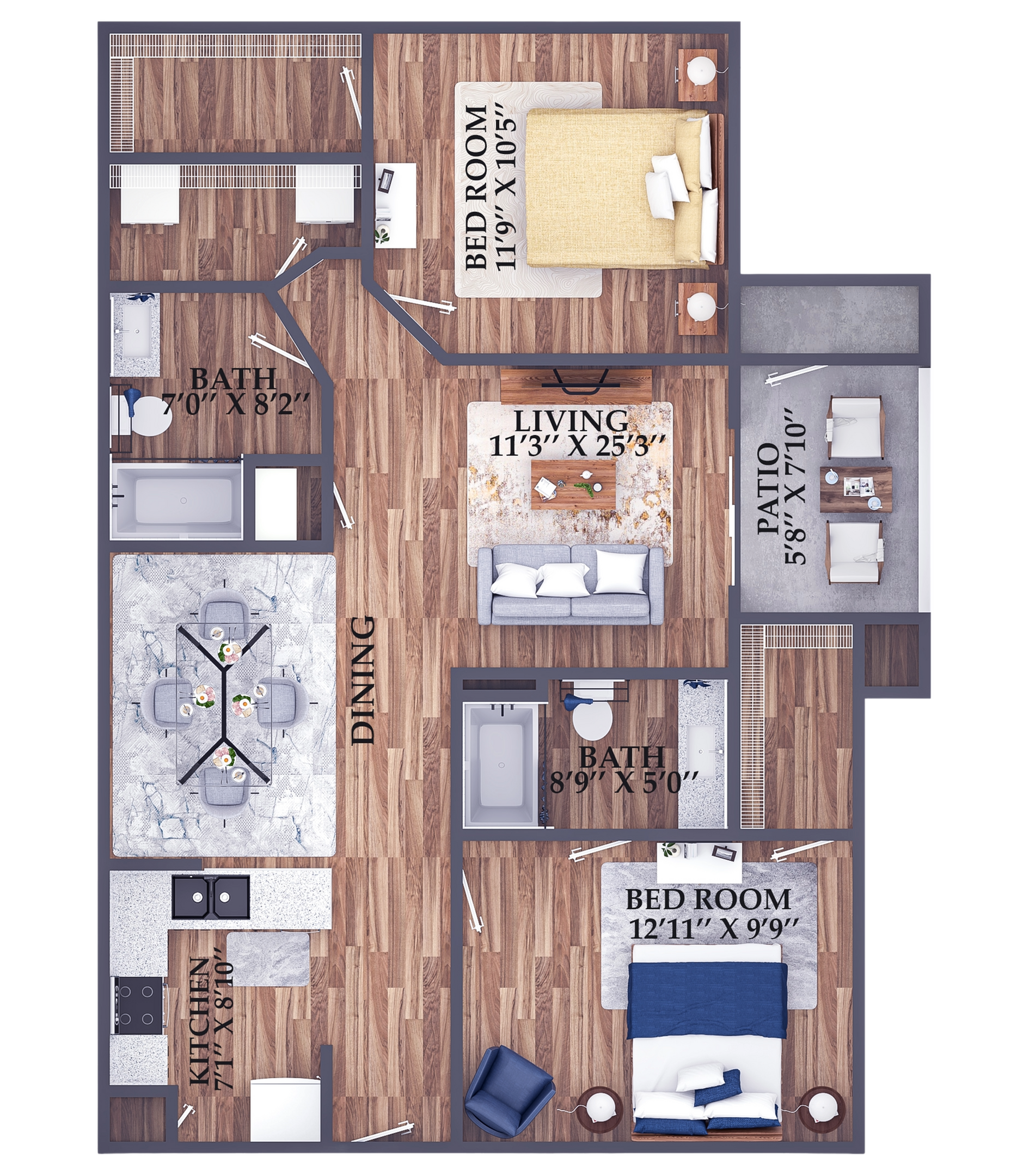 Cambridge Faire The Morgan renovated floor plan image - Fairburn, GA