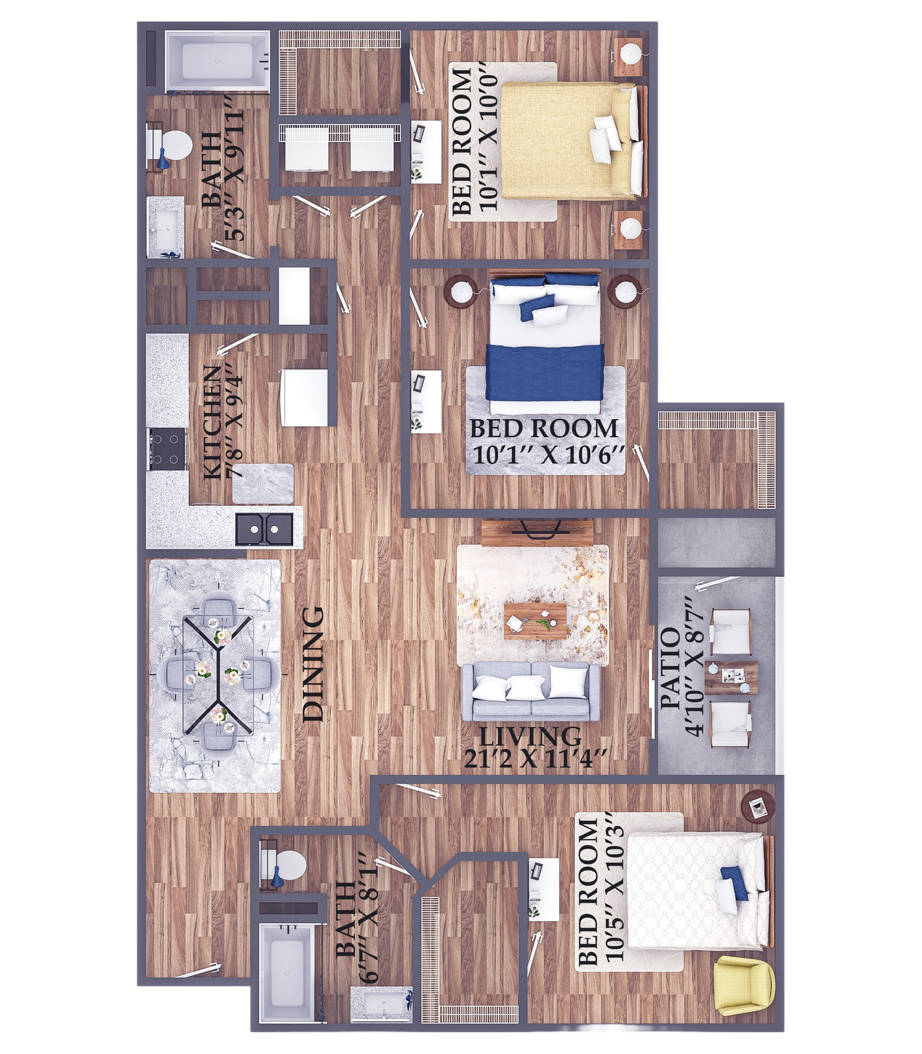 Cambridge Faire The Clydesdale renovated floor plan image - Fairburn, GA