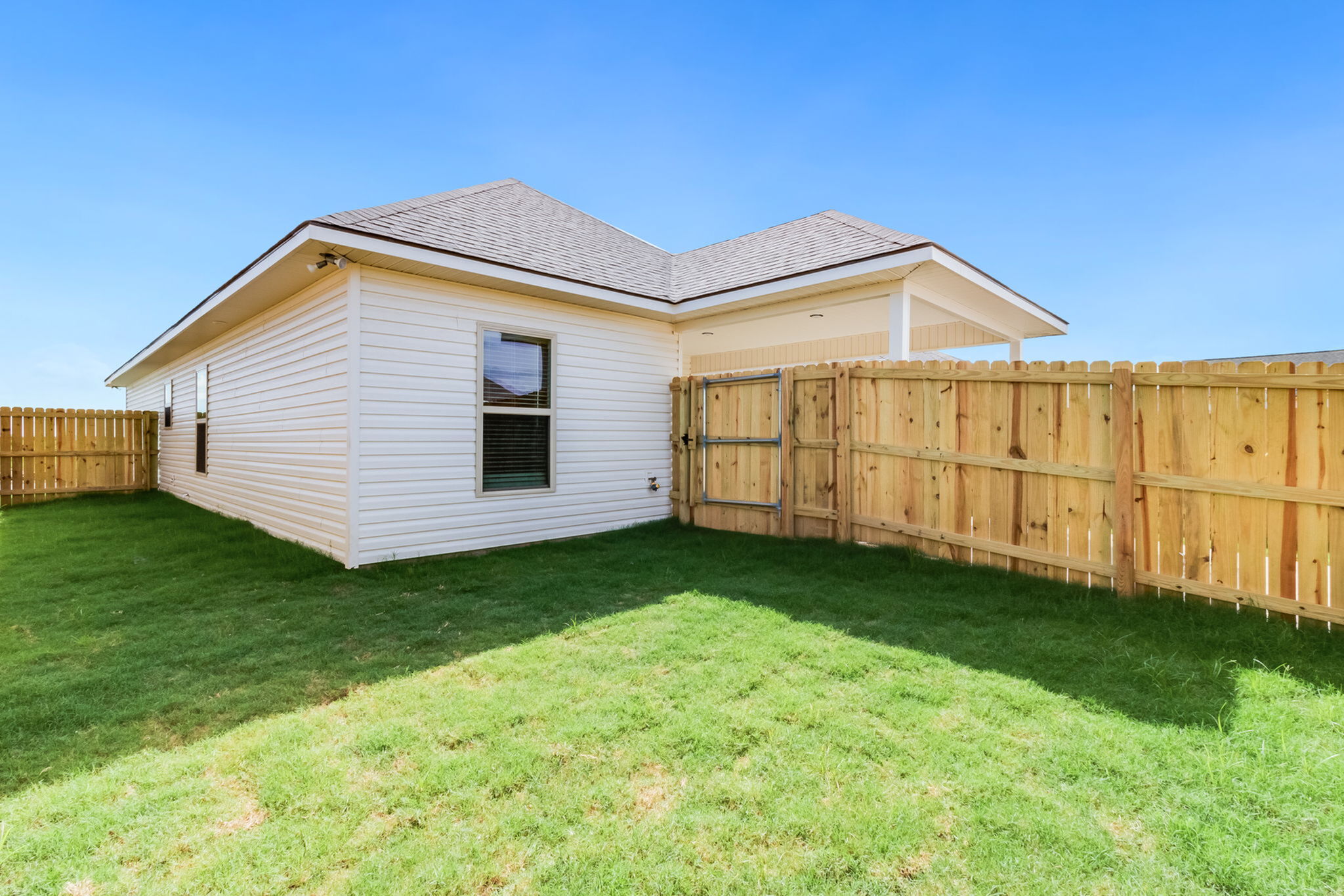 Fenced in back yard