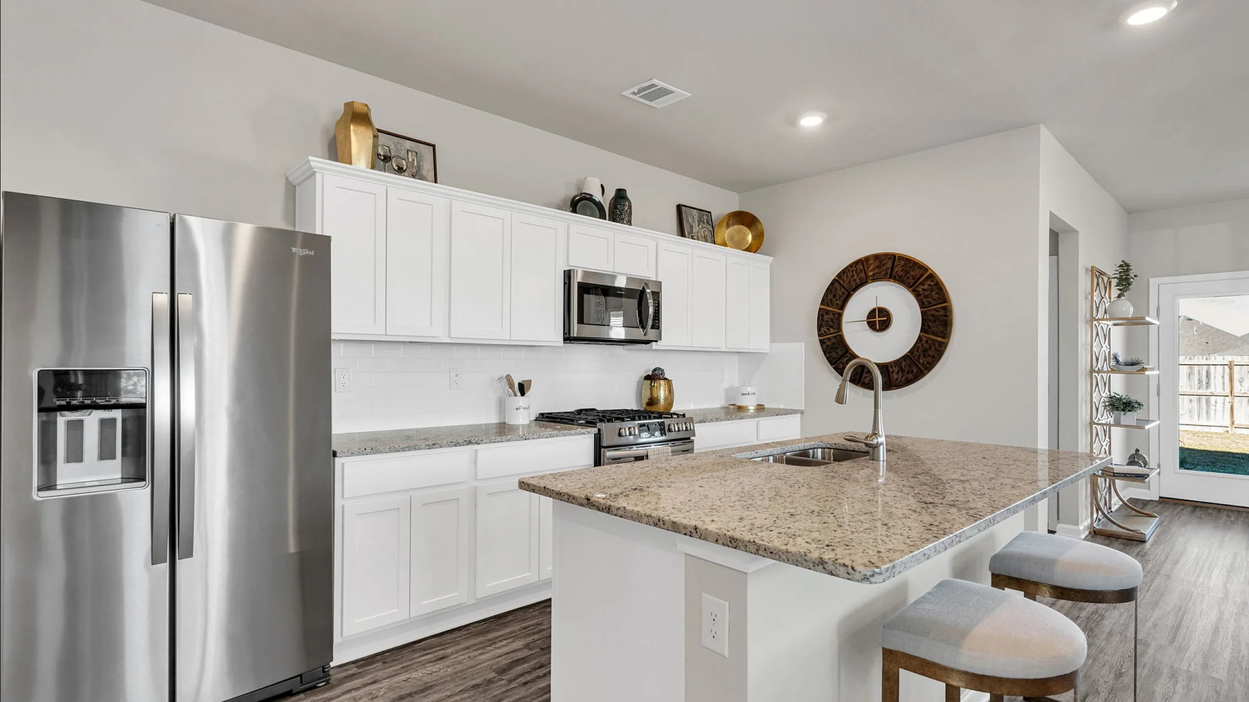 Cullen floorplan, 3 bedroom, primary shared bath with double sinks. bathroom has soaking tub, walk in shower and enormous walk in closet