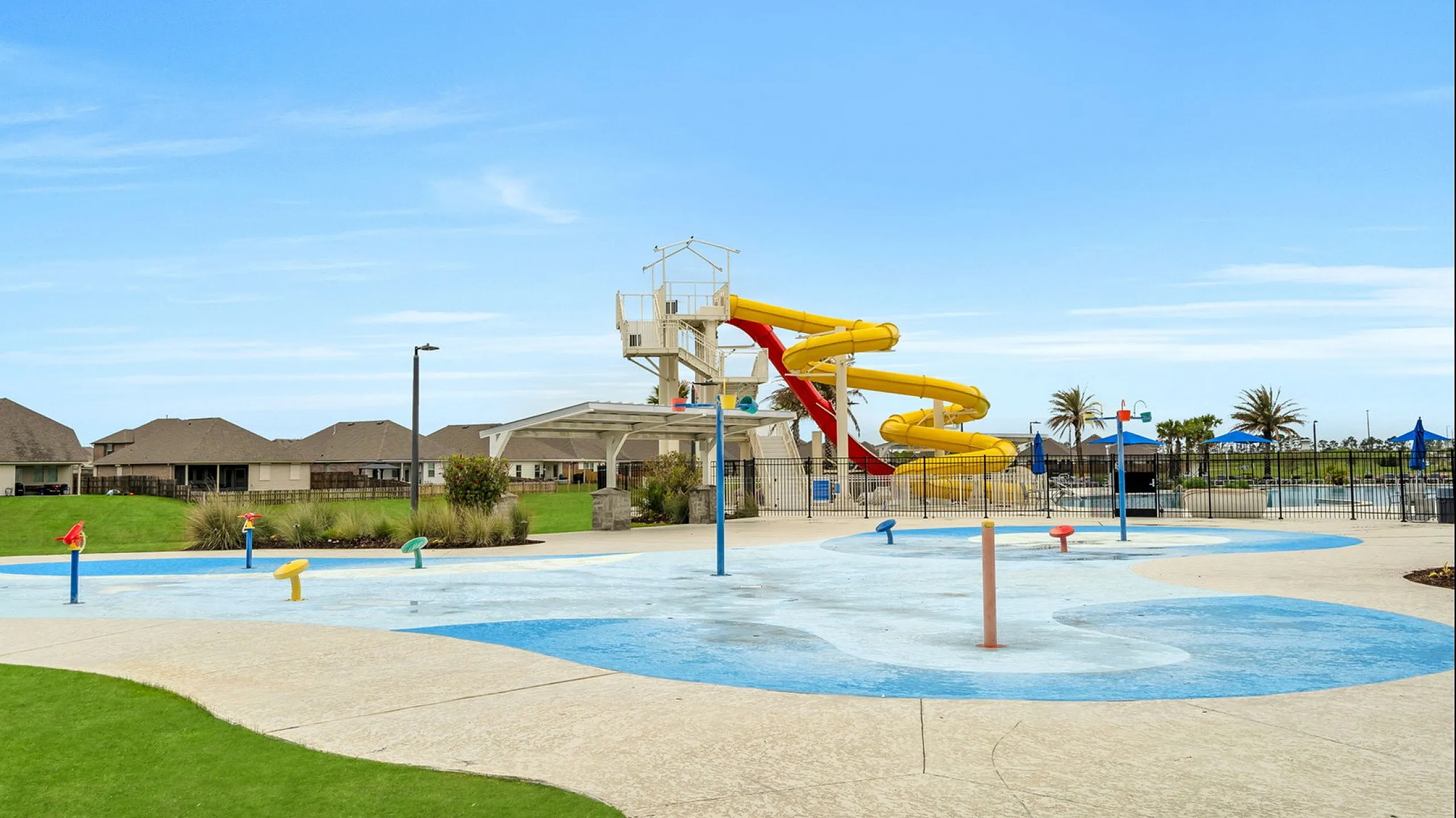 Waterslides. Splash Pads.