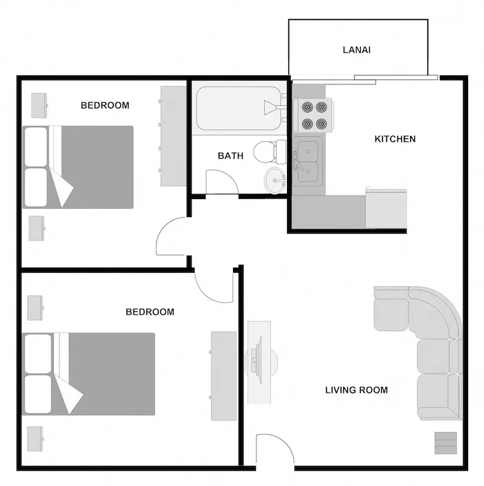 2 Bed 1 Bath