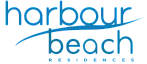 Stylish Harbour Beach Residences logo in elegant blue font, capturing the essence of coastal luxury living.