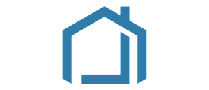 Sleek blue outline of a house, symbolizing modern architectural design and cozy living.
