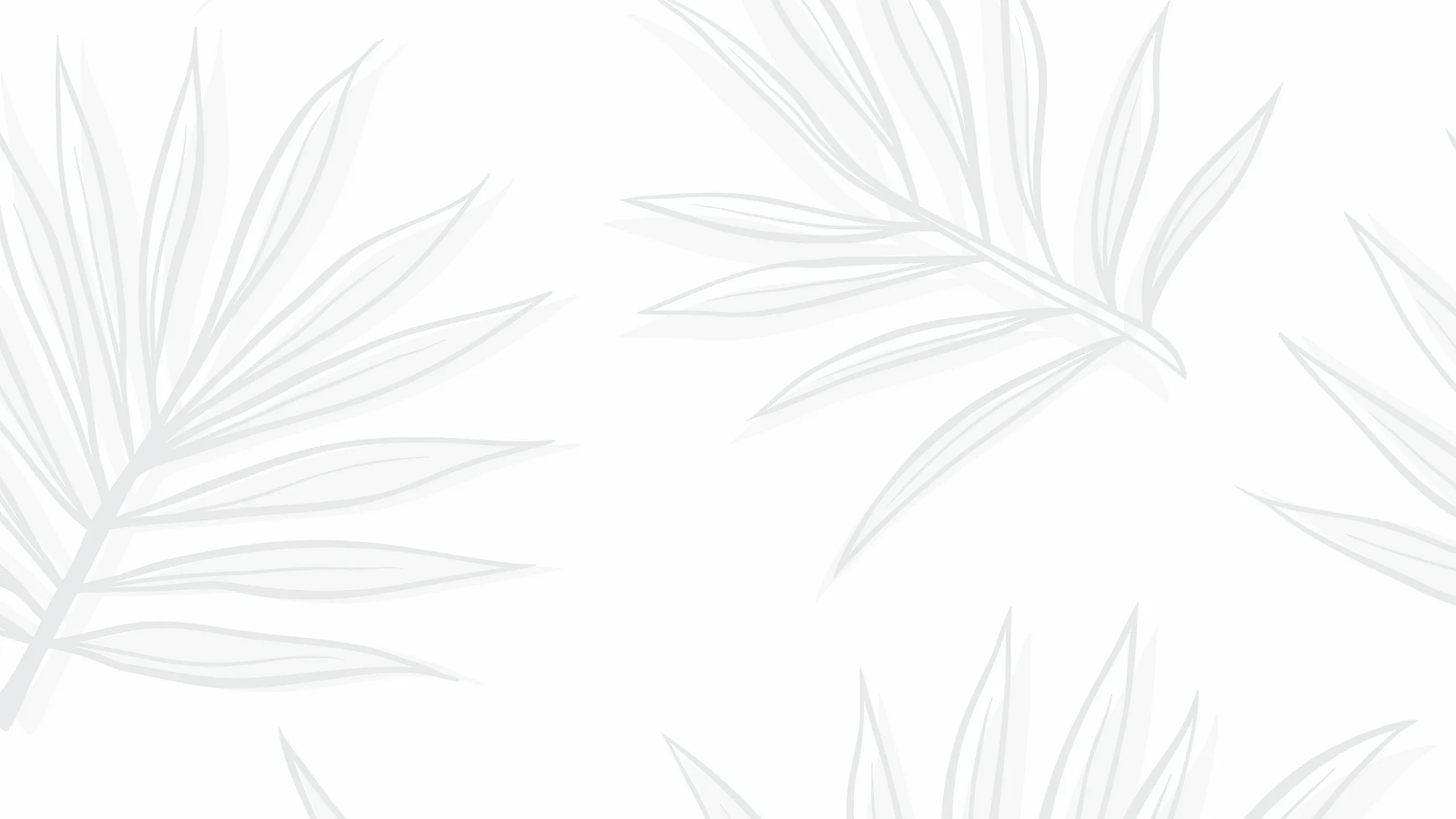 Elegant minimalist design with subtle leaf patterns in a serene white background.