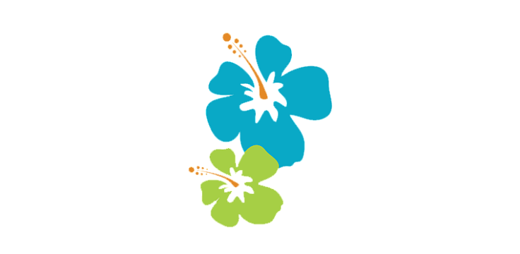 Colorful hibiscus flowers in a vibrant tropical design, perfect for adding a lively and exotic touch to any setting.