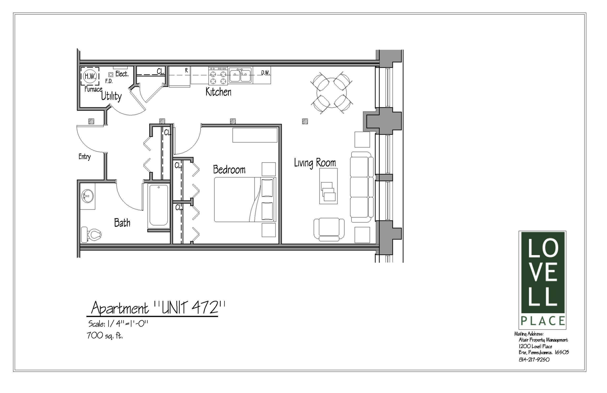 472 1 Bed Apartment Lovell Place