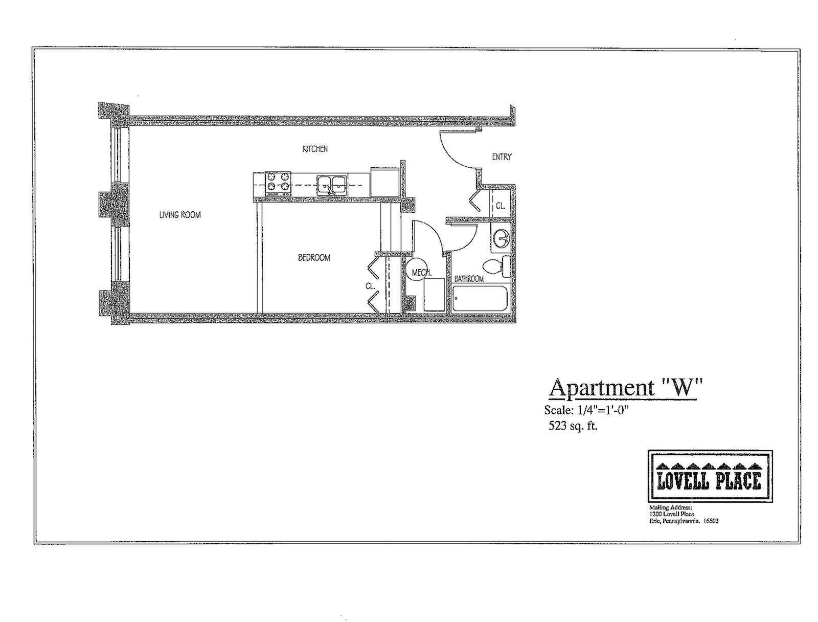W 1 Bed Apartment Lovell Place