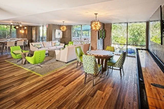 Resident Lounge with TV and Gathering Tables