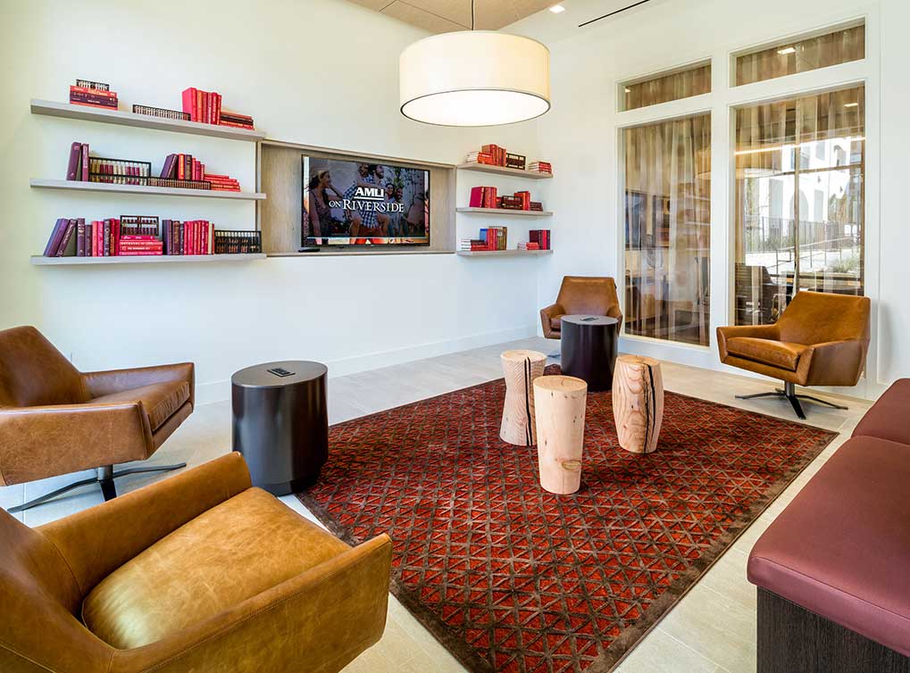 Resident lounge with java bar featuring Starbucks coffee