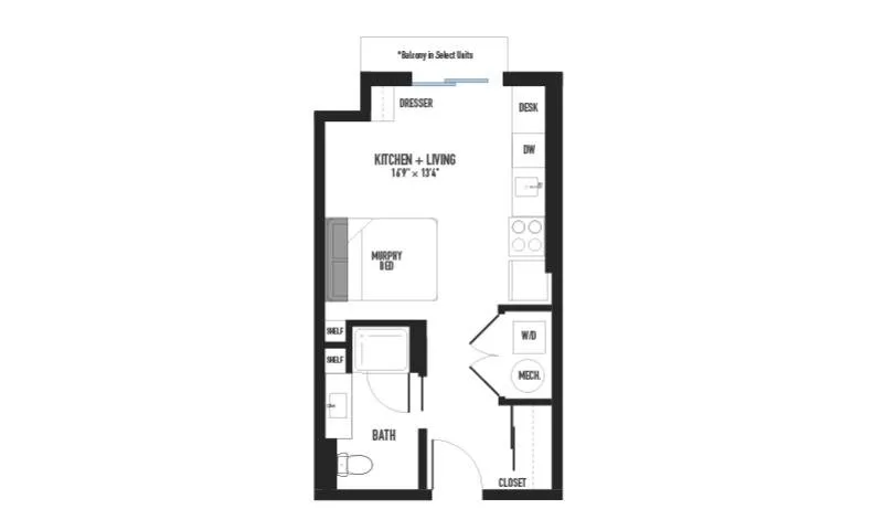 Floor Plan 1 | Luxury Pittsburgh Apartments | Arsenal 201
