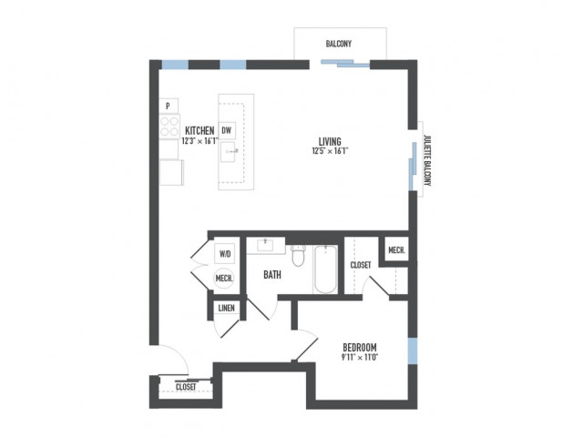 Floor Plan 9 | Luxury Apartments Pittsburgh Pa | Arsenal 201